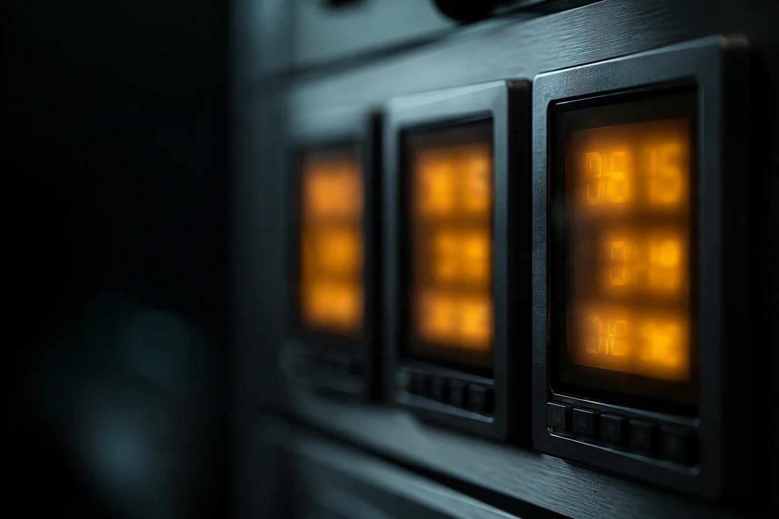 Metering display of a rack PDU showing voltage and current readings
