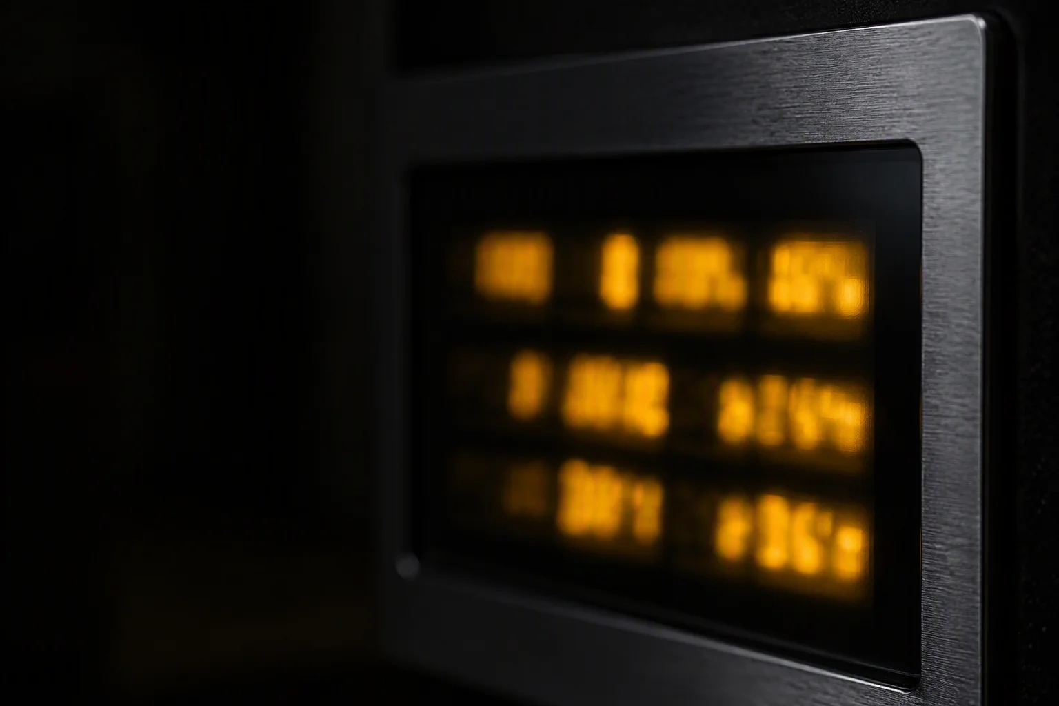 Metering display of a rack PDU showing voltage and current readings