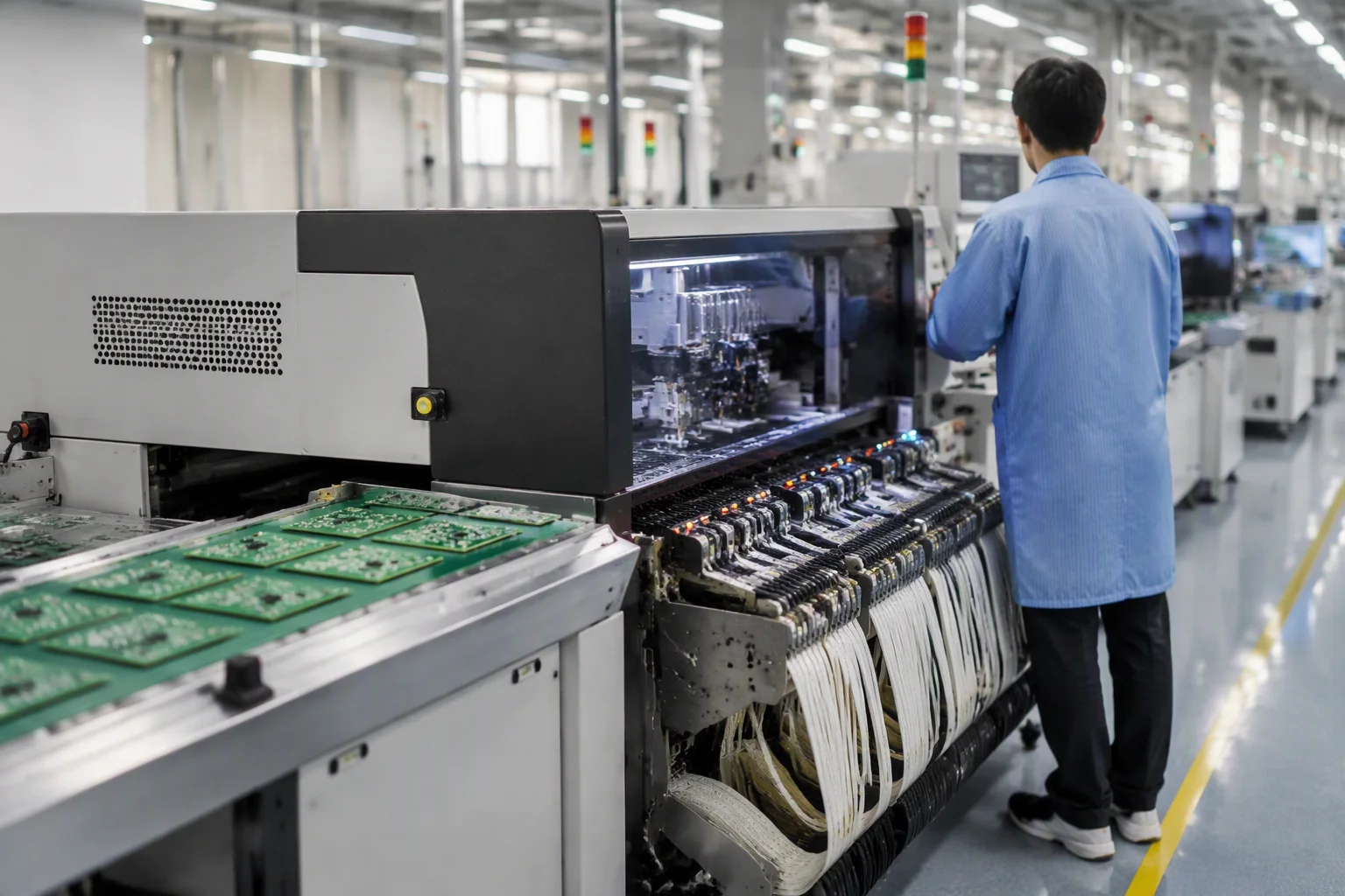 SMT placement line producing AmpRack metering and control boards